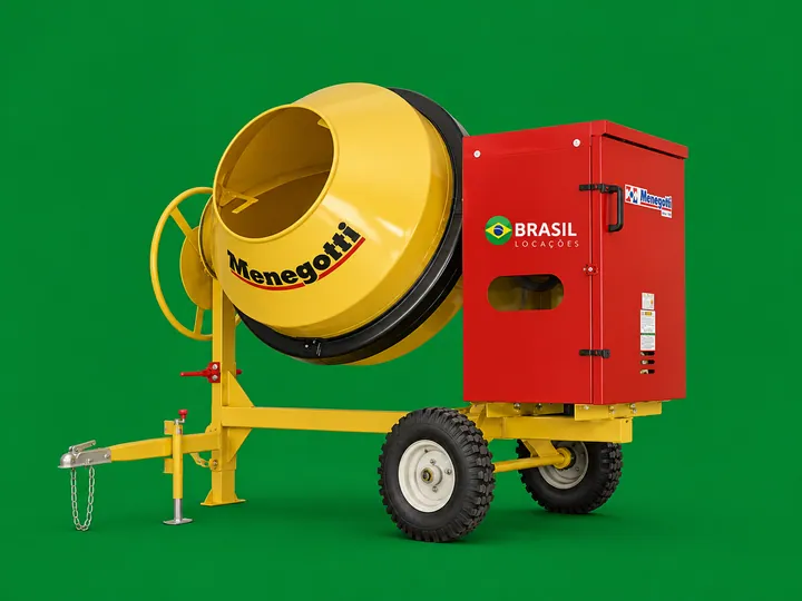 Betoneira a Gasolina — Mistura de concreto sem energia na obra