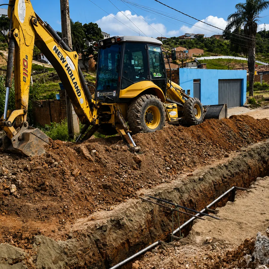 Drenagem urbana com tubulação assentada